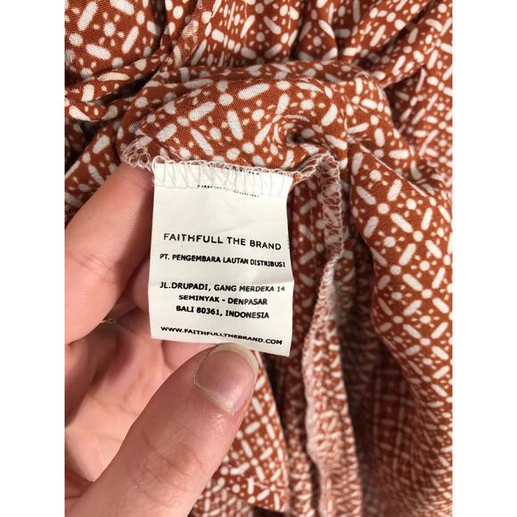 Faithfull the Brand Tunic Mini Tie Lace Up Womens Boho Earthy Spring Summer - Picture 8 of 11